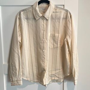 NWT Madewell, Size medium. Drapey Oversized Boyshirt in Stripe